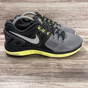 Nike Lunareclipse 4 Mens Size 9 Running Shoes Gray Yellow Low Lace Up 629682-007